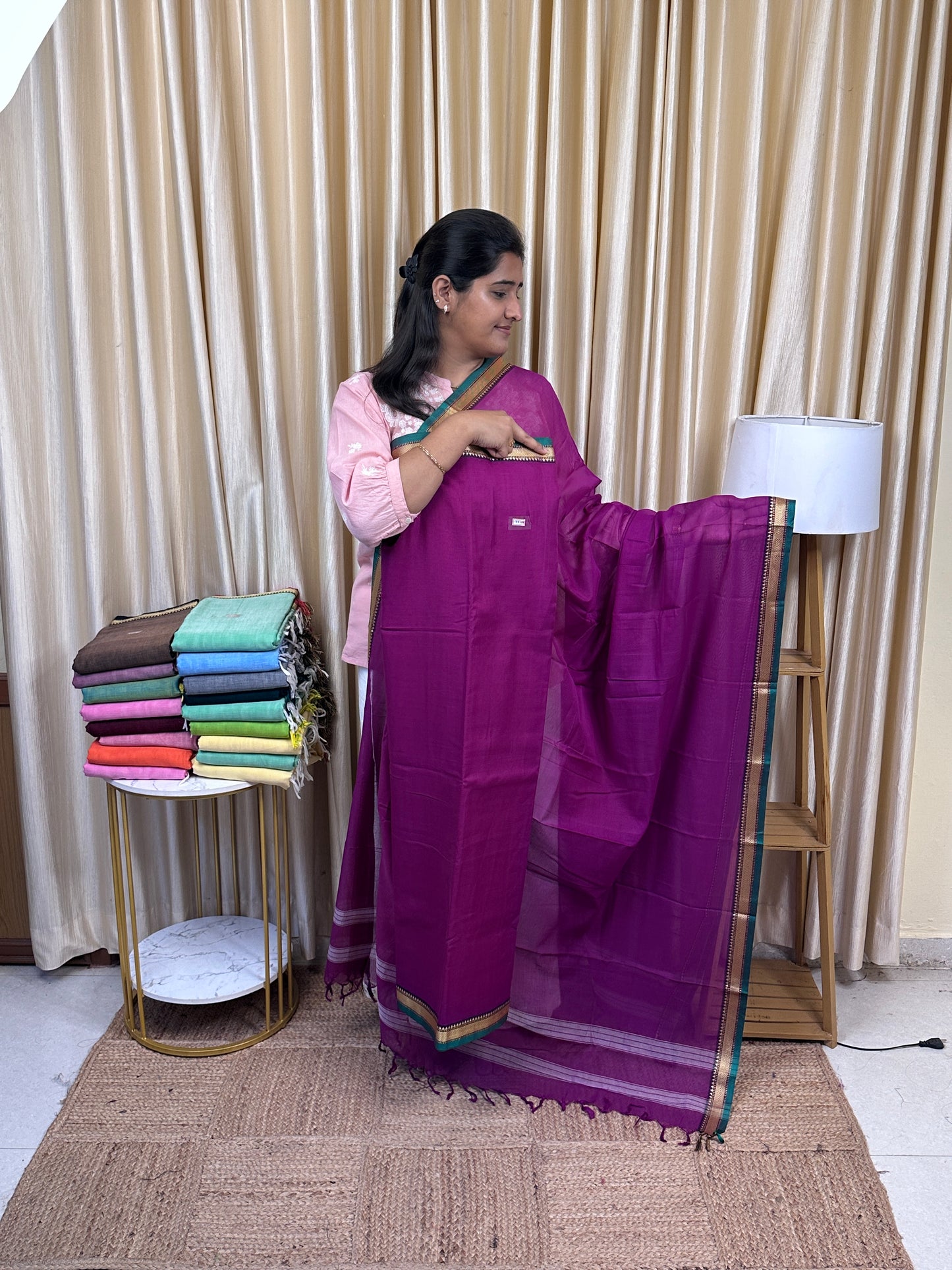 Narayanpet  checks Mercerised cotton (4.5 m Top)-NILA51