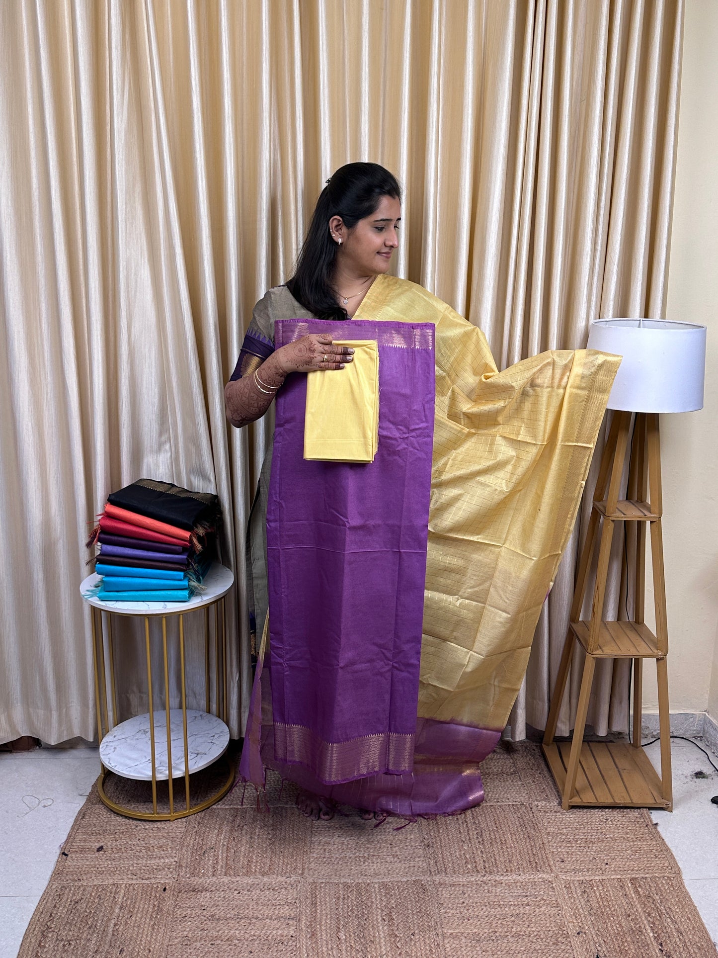 Mangalagiri silk cotton 3 piece set TMG-23