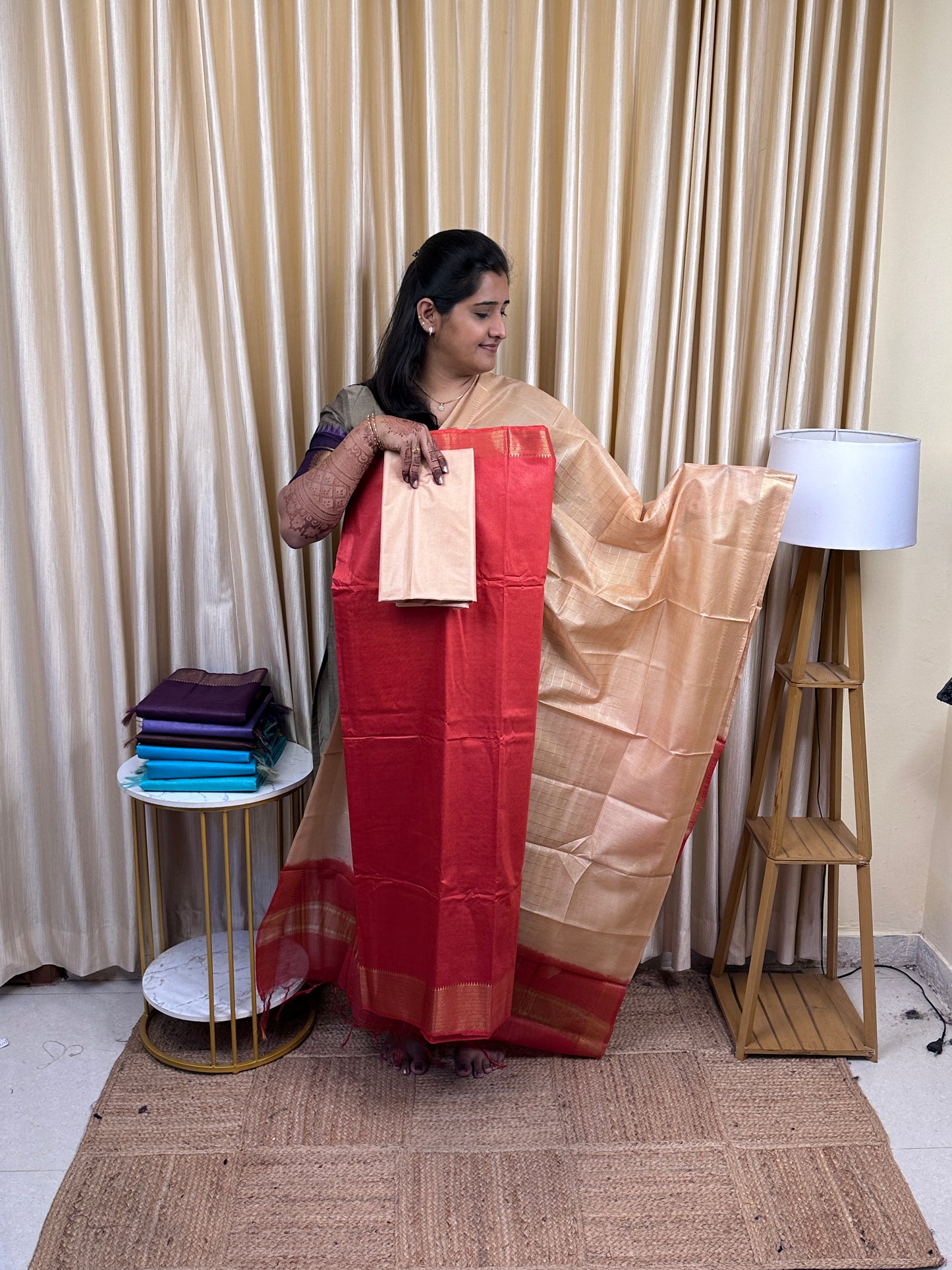 Mangalagiri silk cotton 3 piece set TMG-26