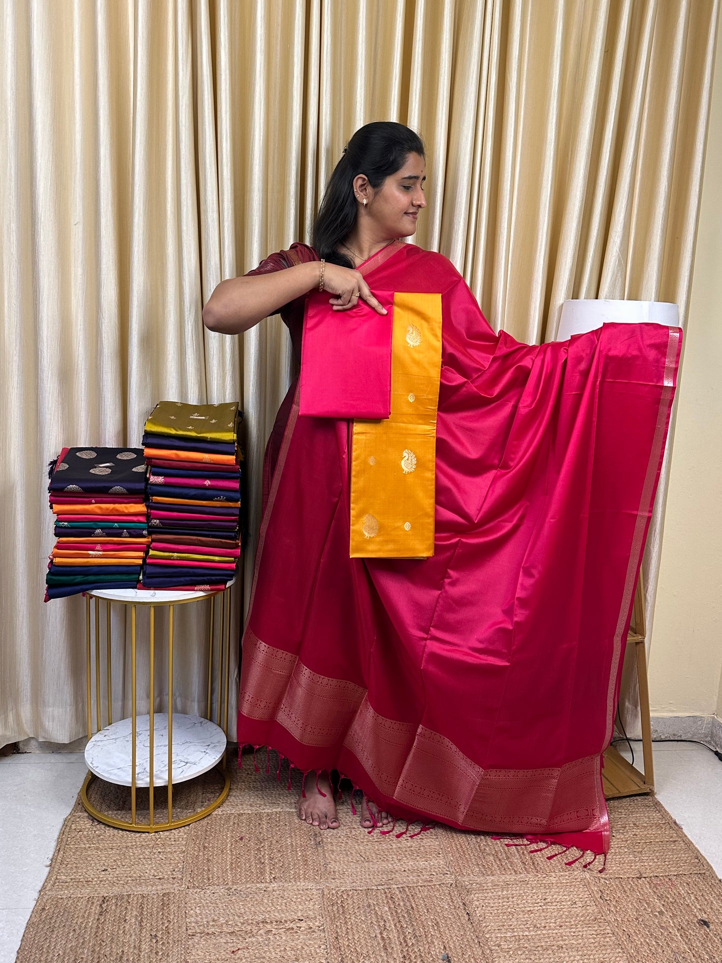 Premium semi soft silk 3 piece set -psc21