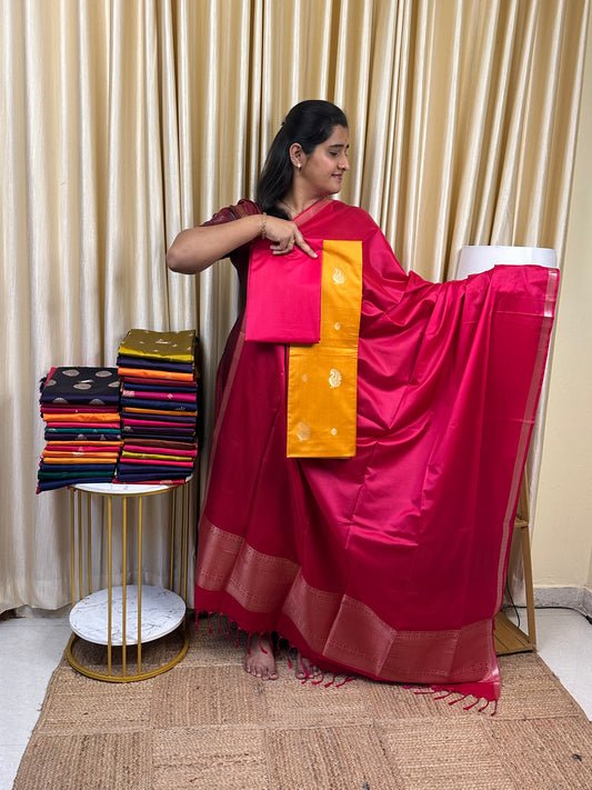 Premium semi soft silk 3 piece set -psc21