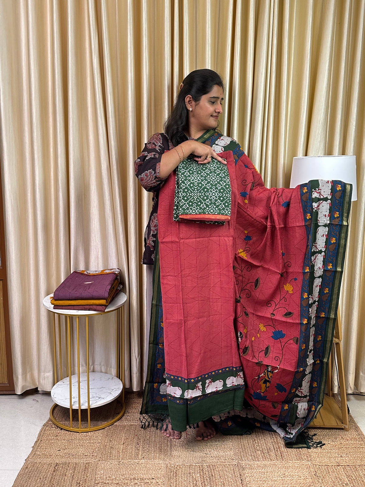 Maheswari silk 3 piece set- mahi 36