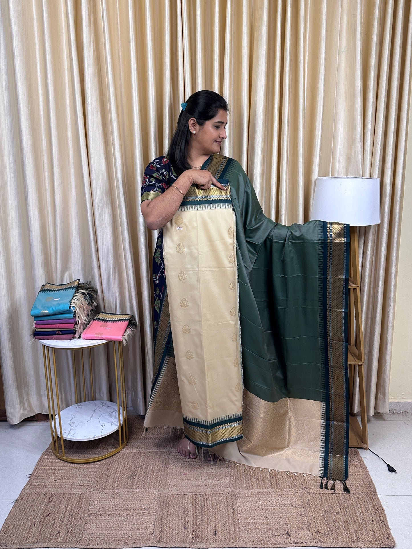 Semi Gadwal  soft silk 2 piece set-GWS9