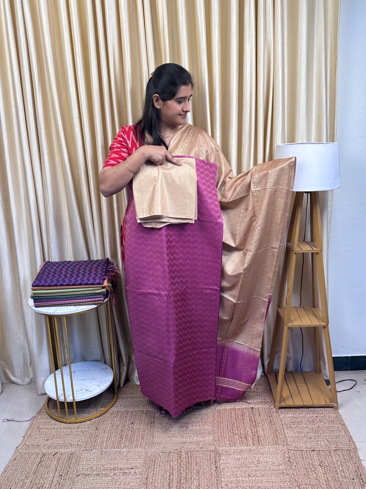 Semi Matka Tussar 3 piece set-TTC10