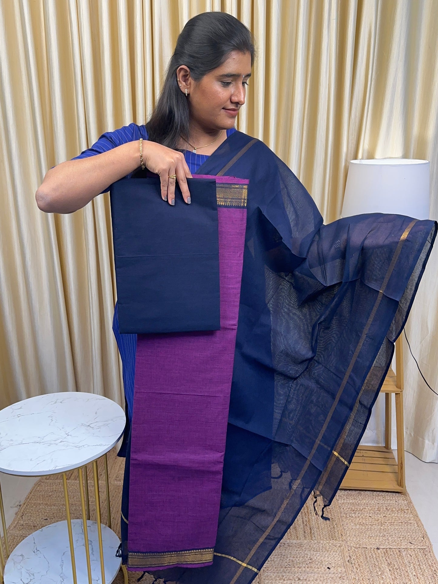 Brinjal Kanchi cotton salwar suit