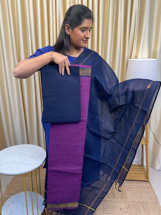 Brinjal Kanchi cotton salwar suit