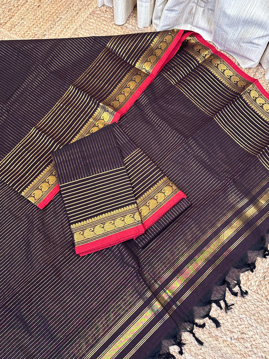 Premium count Vairaoosi Chettinad 2 piece suit -Coffee Brown