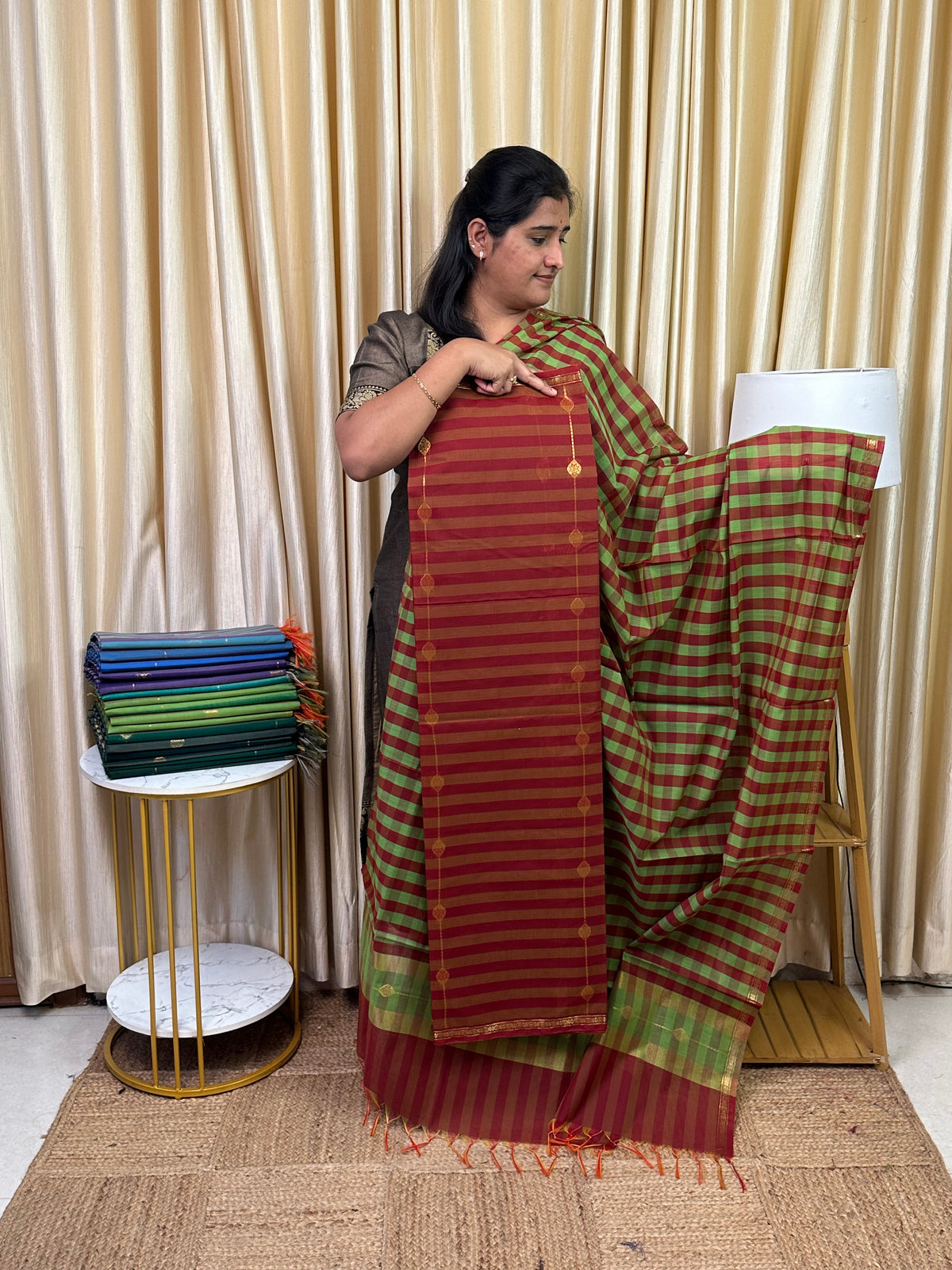 Maheswari checks 2 piece set-MDS25