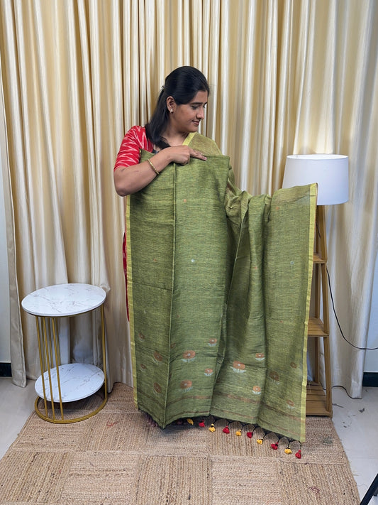 Linen jamdhani [Handwork] sunflower -8