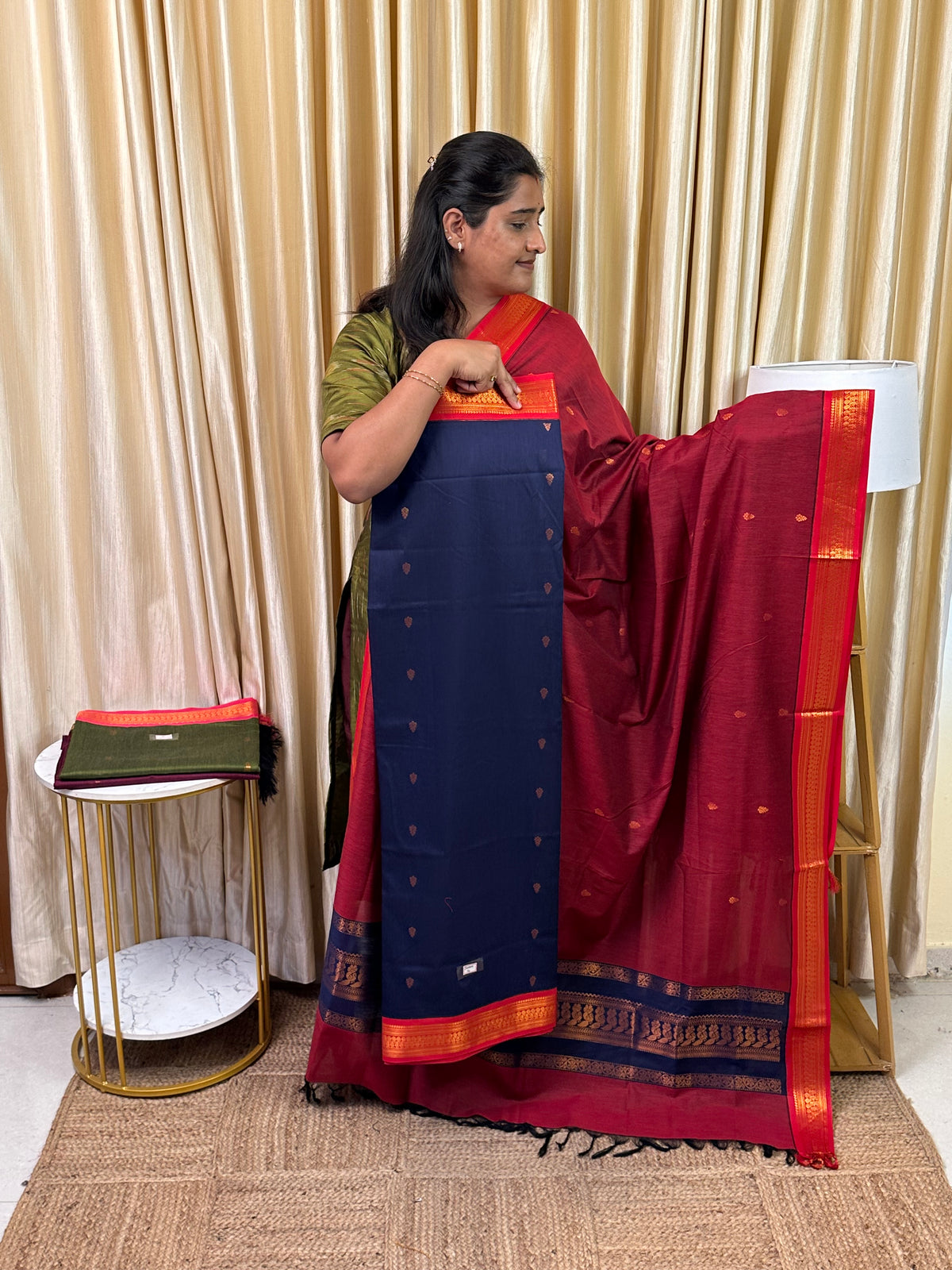 Kalyani special butta silk cotton 2 piece set - swara14