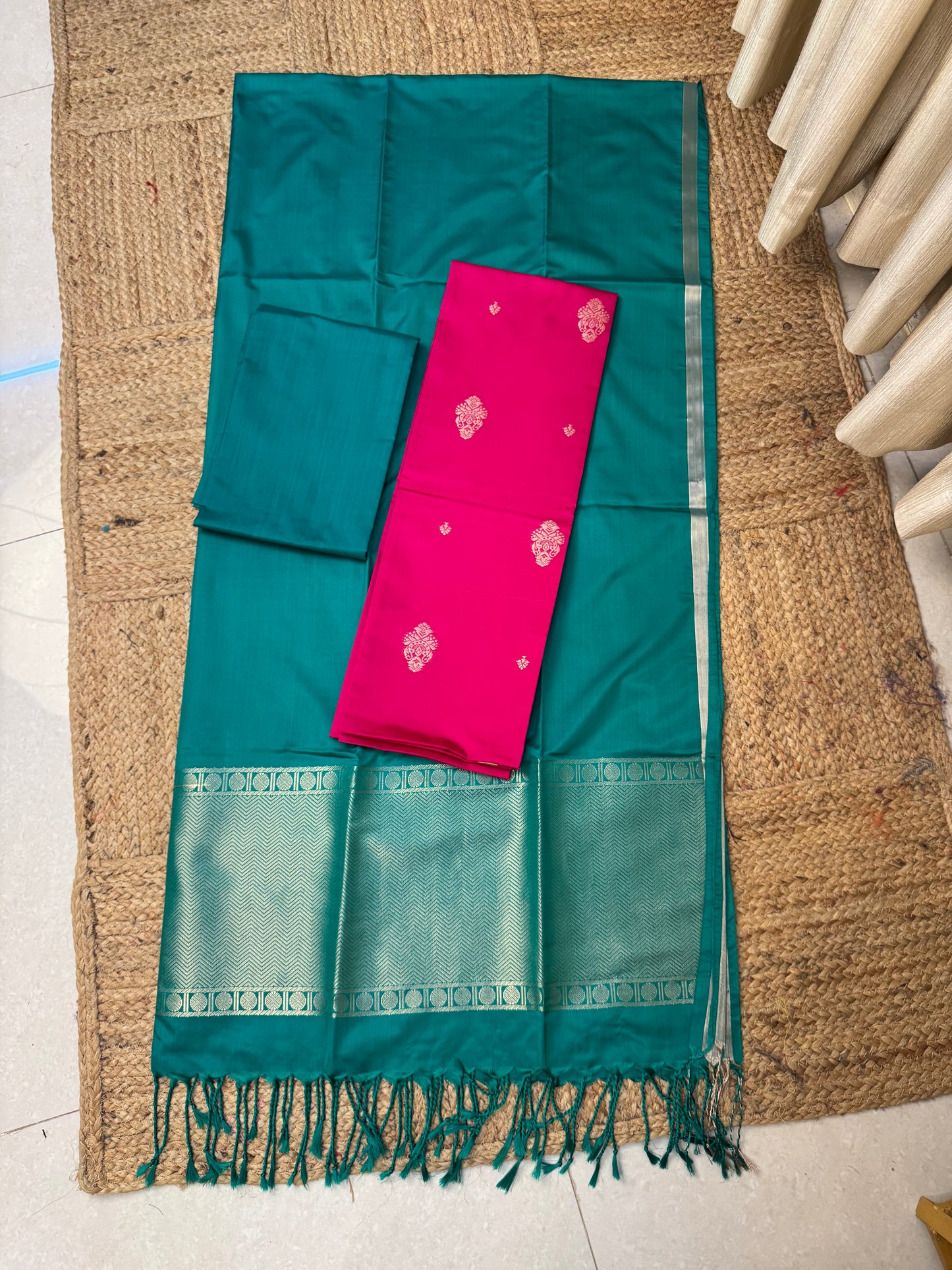 Premium semi soft silk 3 piece set -psc45