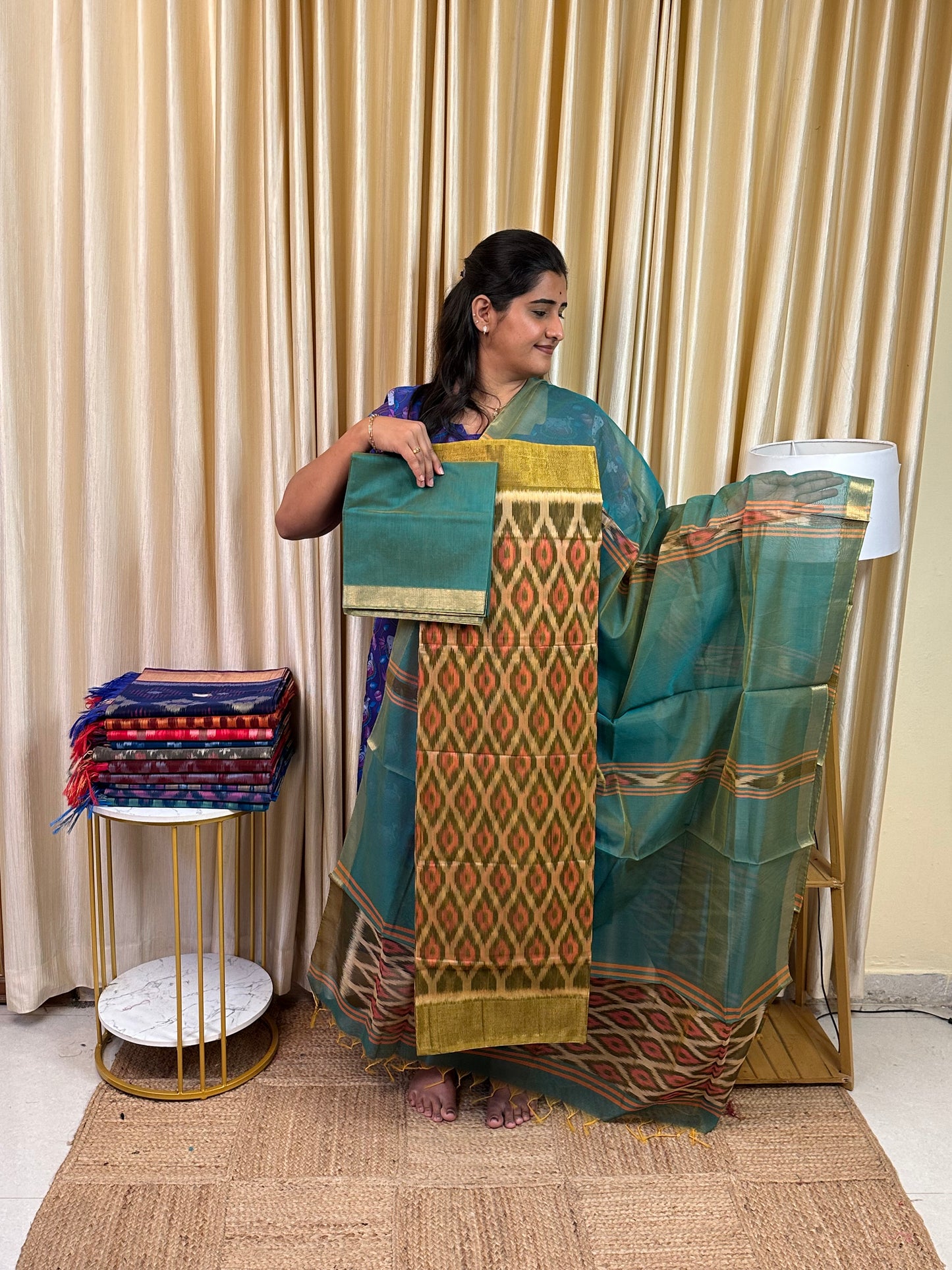 Handloom Pochampalli Sico 3 piece set -KHP 34