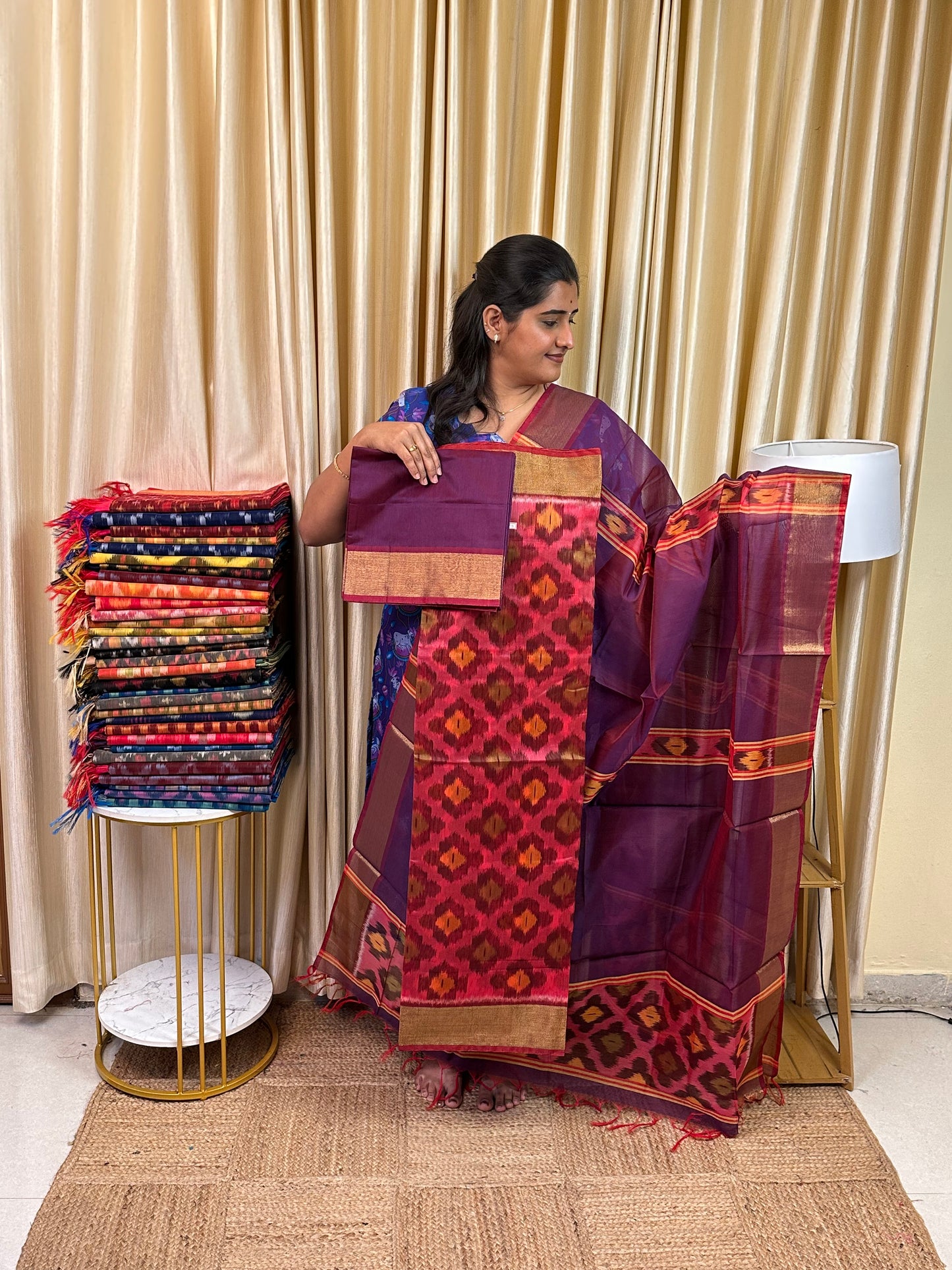 Handloom Pochampalli Sico 3 piece set -KHP 13