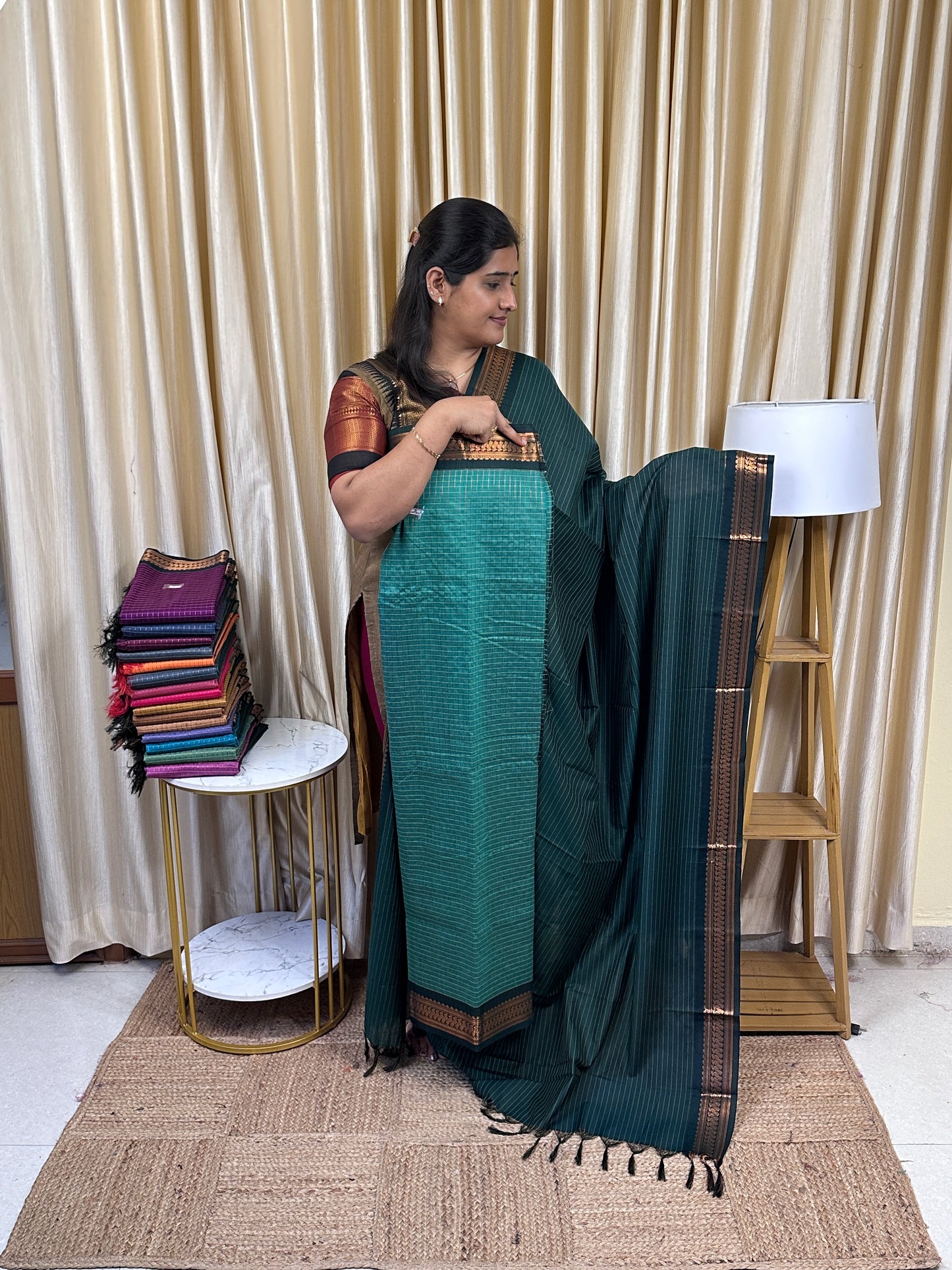 Kalyani checks silk by cotton 2 piece set - 15