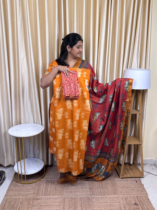 Pichwai soft silk 3 piece set PICH3