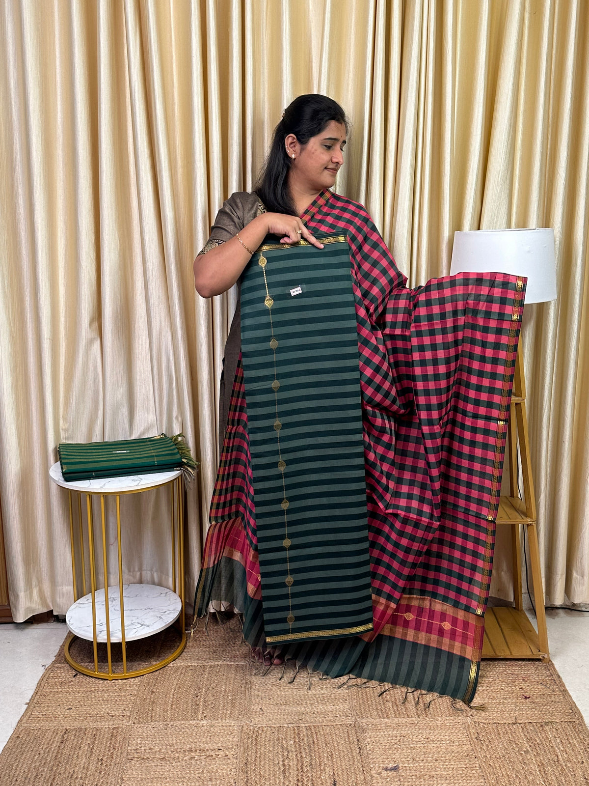 Maheswari checks 2 piece set-MDS39
