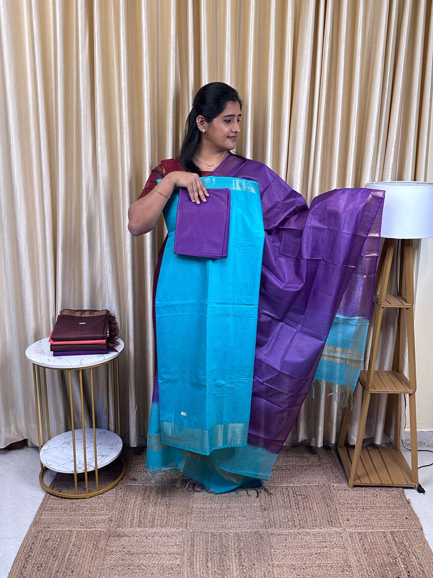 Mangalagiri silk cotton 3 piece set TMG-16