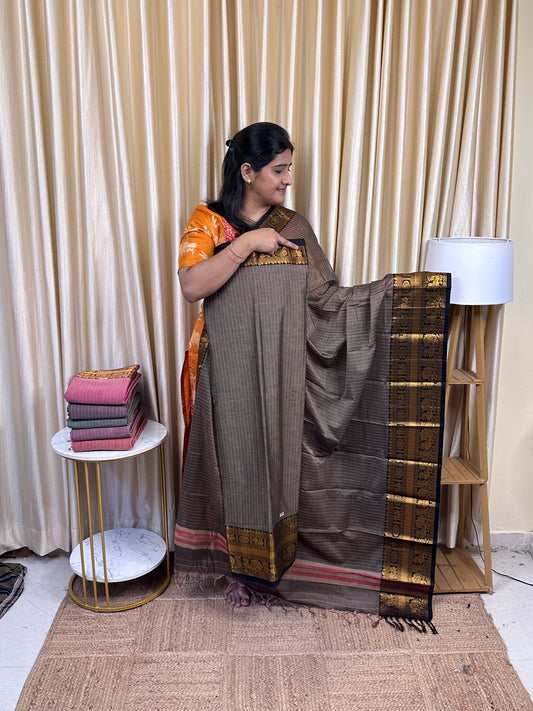 Narayanpet  dress material (4.5m top) - STRIPES1