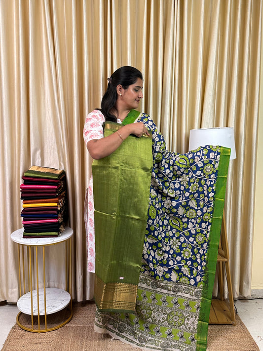 Handloom Mangalgiri Top kalamkari Duppatta-MG9