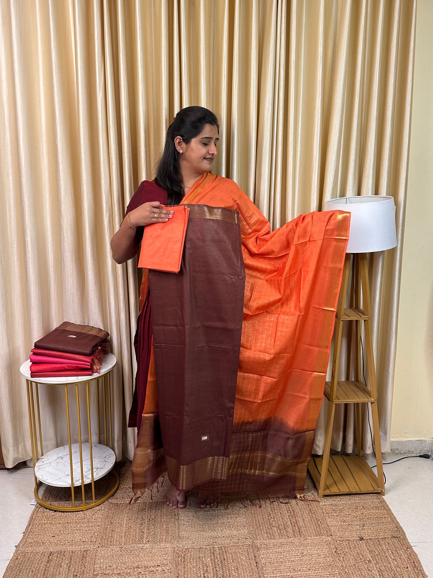 Mangalagiri silk cotton 3 piece set -SSM1