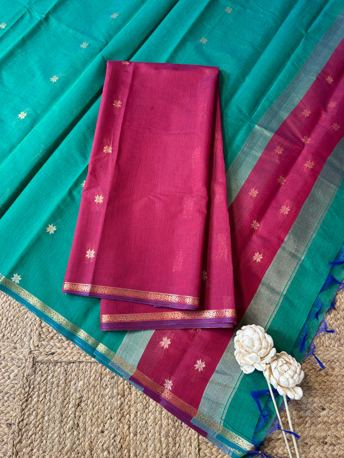 Maheswari silk cotton 2 piece set-ROJA11