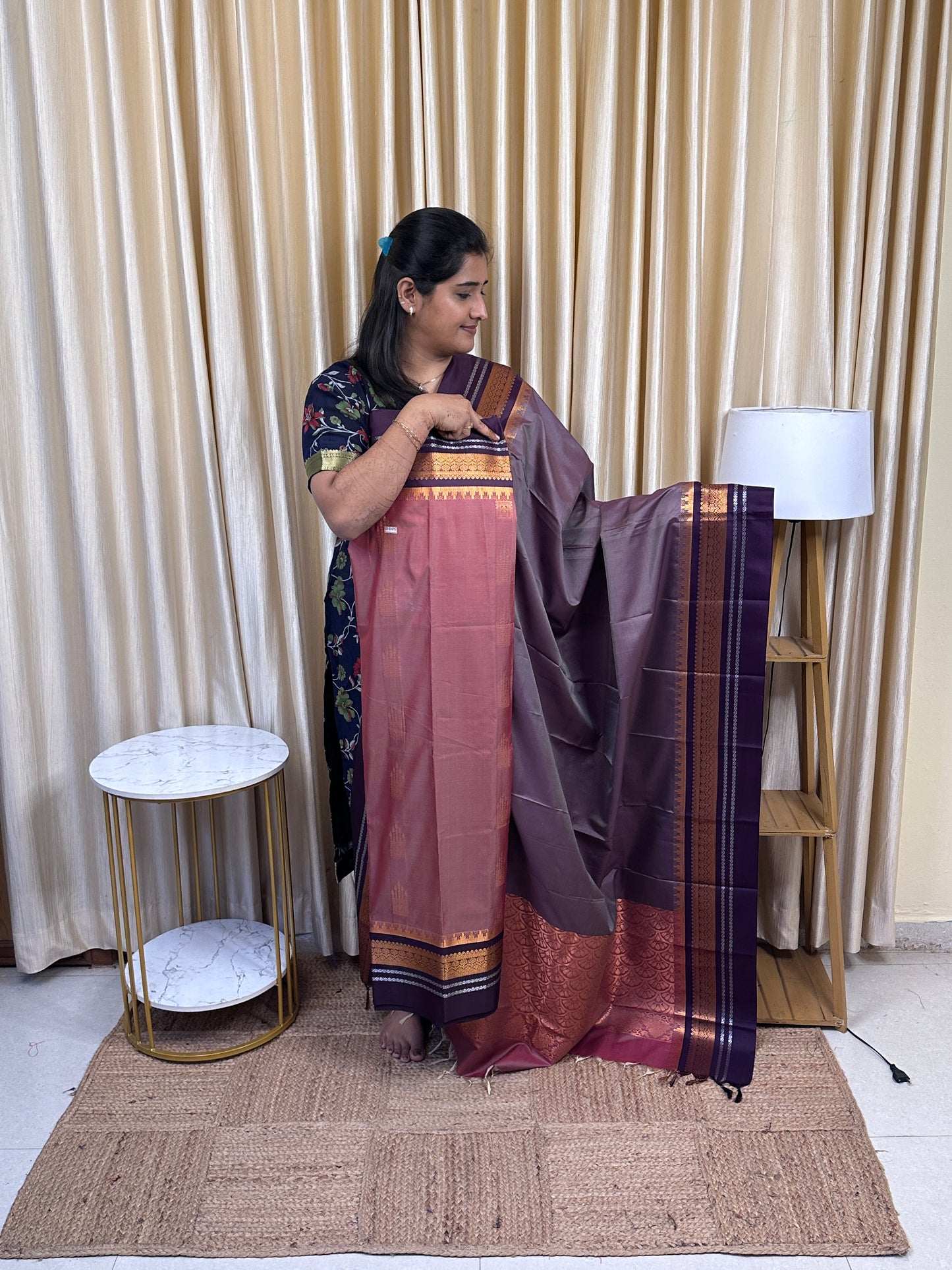 Semi Gadwal  soft silk 2 piece set-GWS18