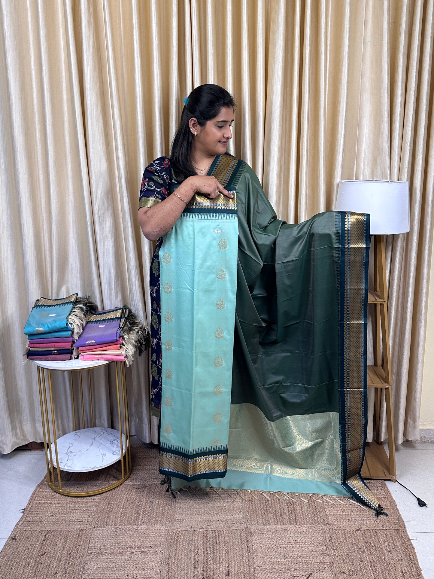 Semi Gadwal  soft silk 2 piece set-GWS5
