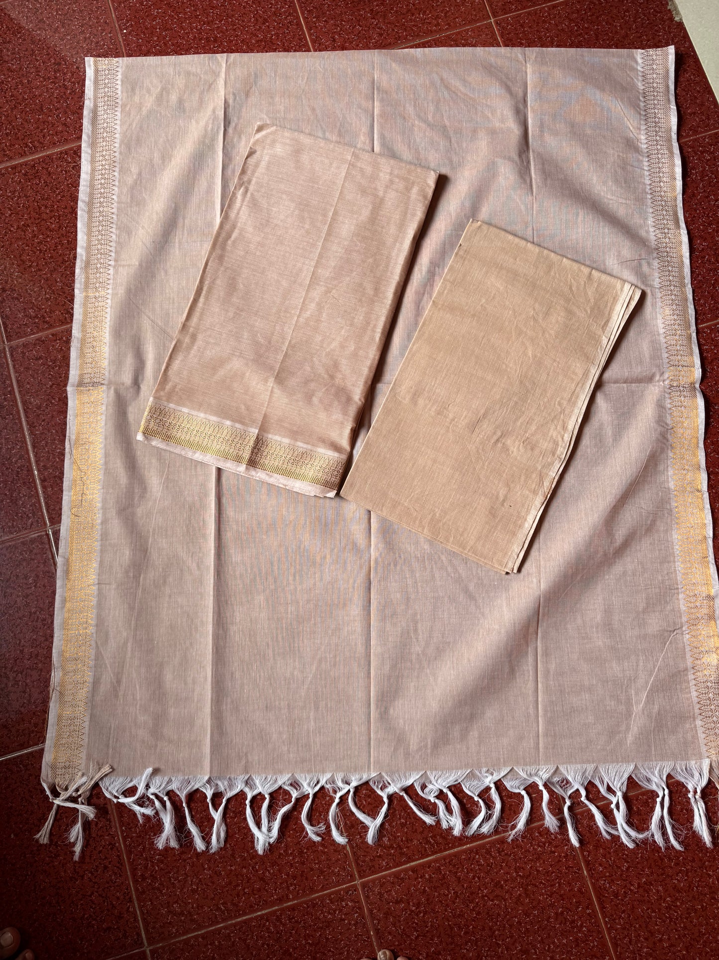Onam special Mangalgiri cotton 3 piece set