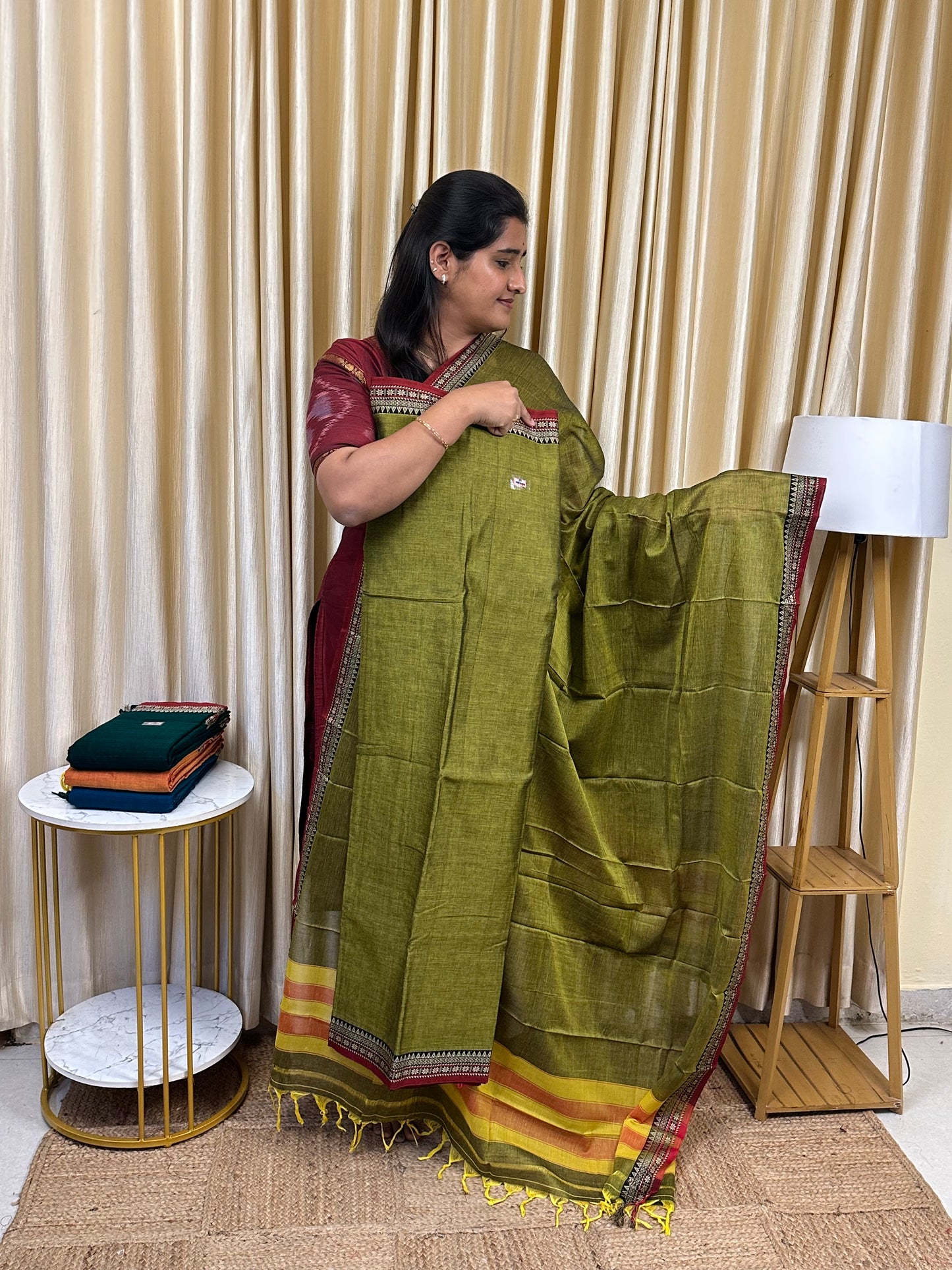 Narayanpet  checks Mercerised cotton (4.5 m Top)-Nakshi10