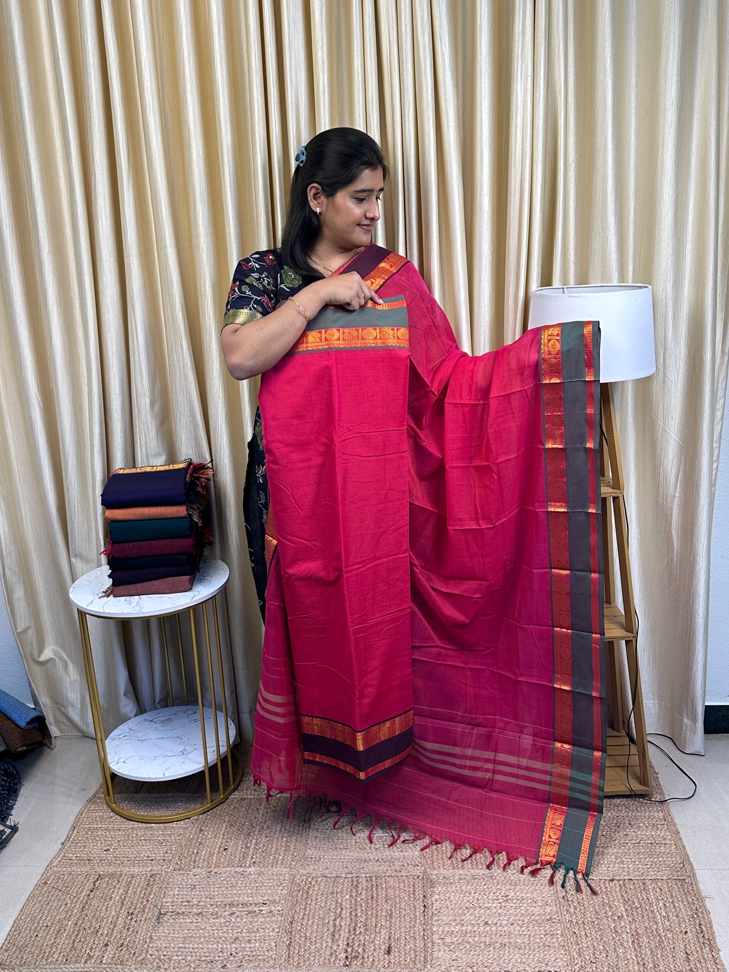 Narayanpet Ganga Jamuna border dress material (4.5m top) - NGJ 12