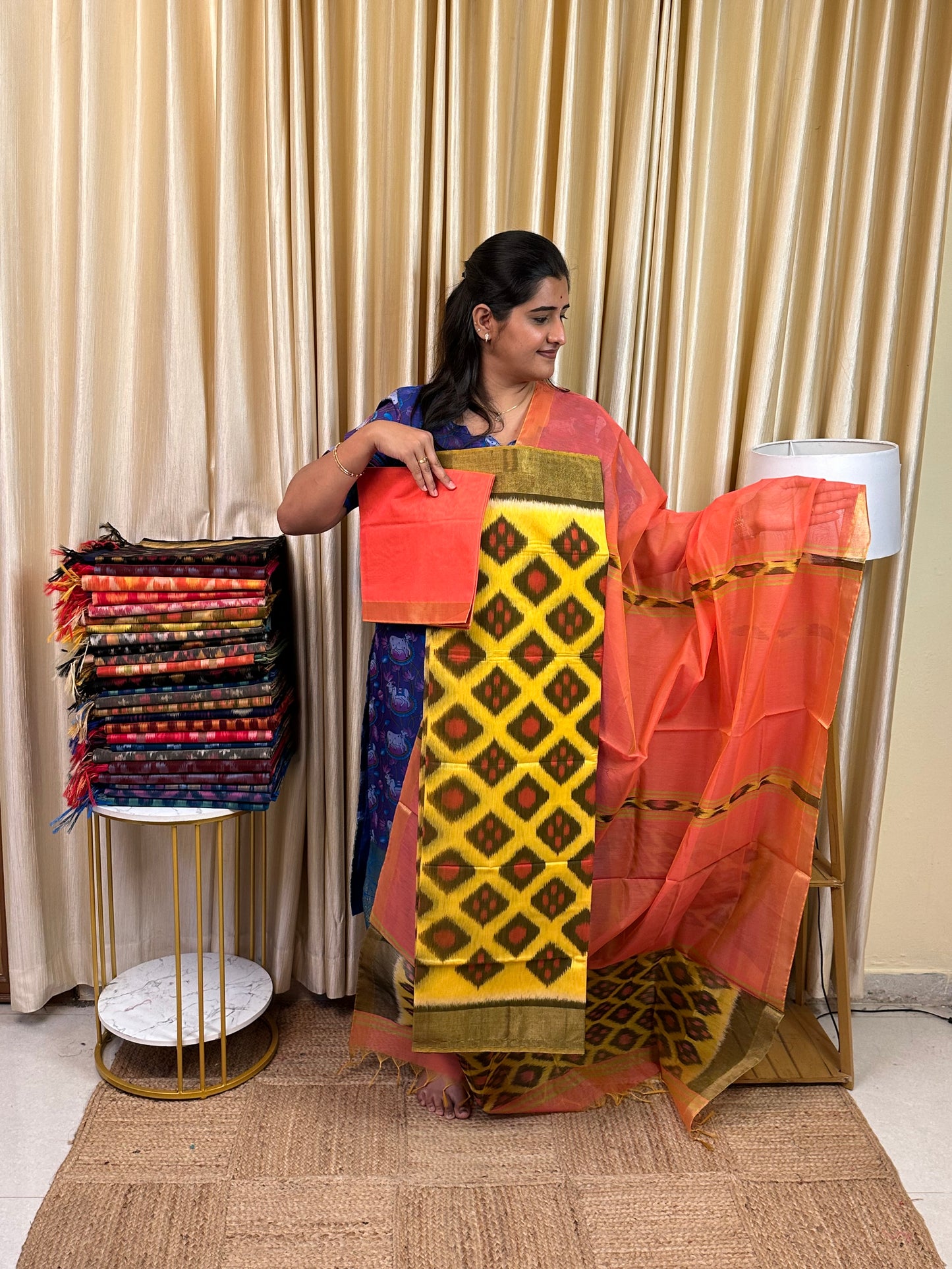 Handloom Pochampalli Sico 3 piece set -KHP 19