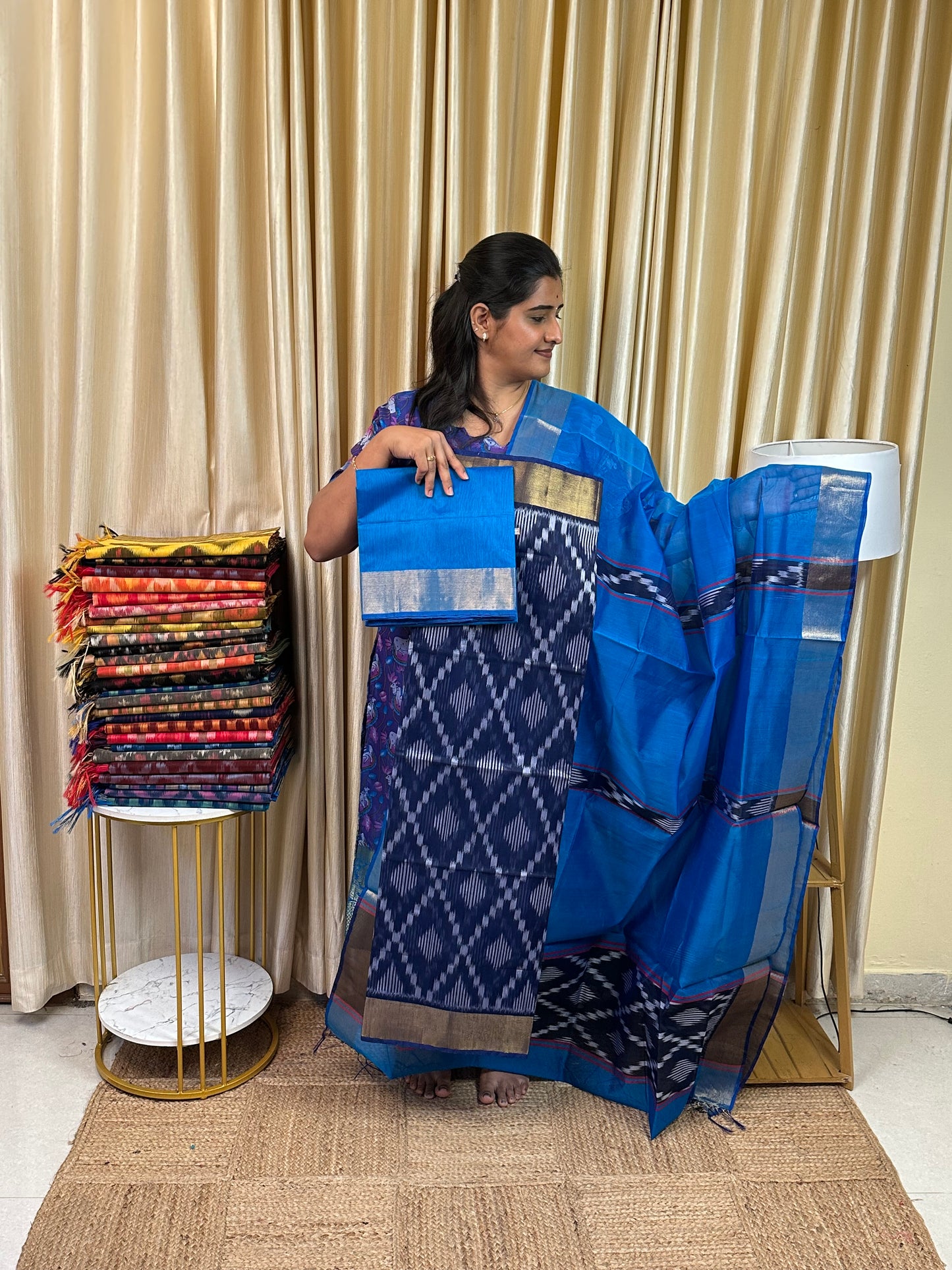 Handloom Pochampalli Sico 3 piece set -KHP 18