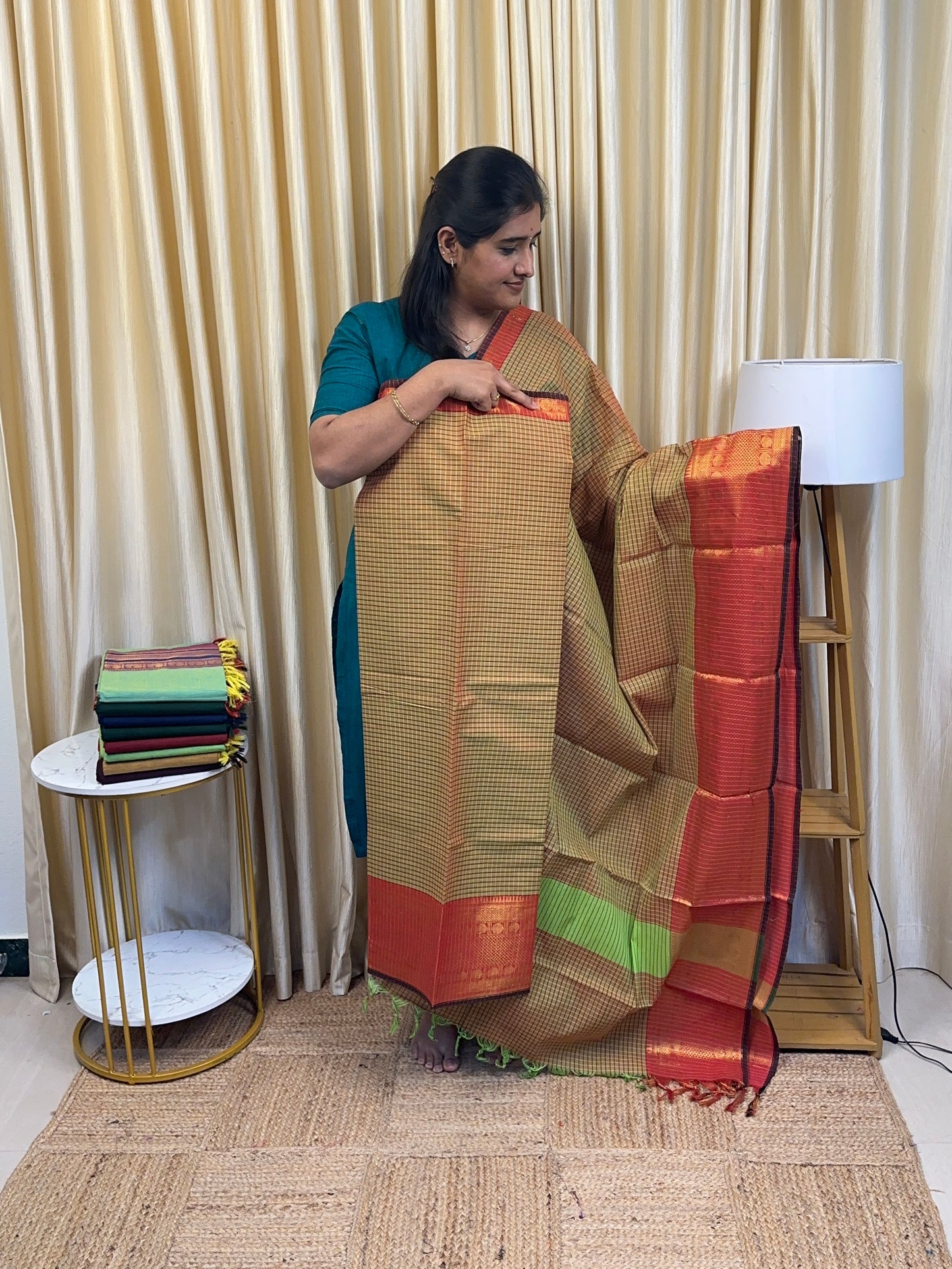 Kanchi cotton special edition -Green checks