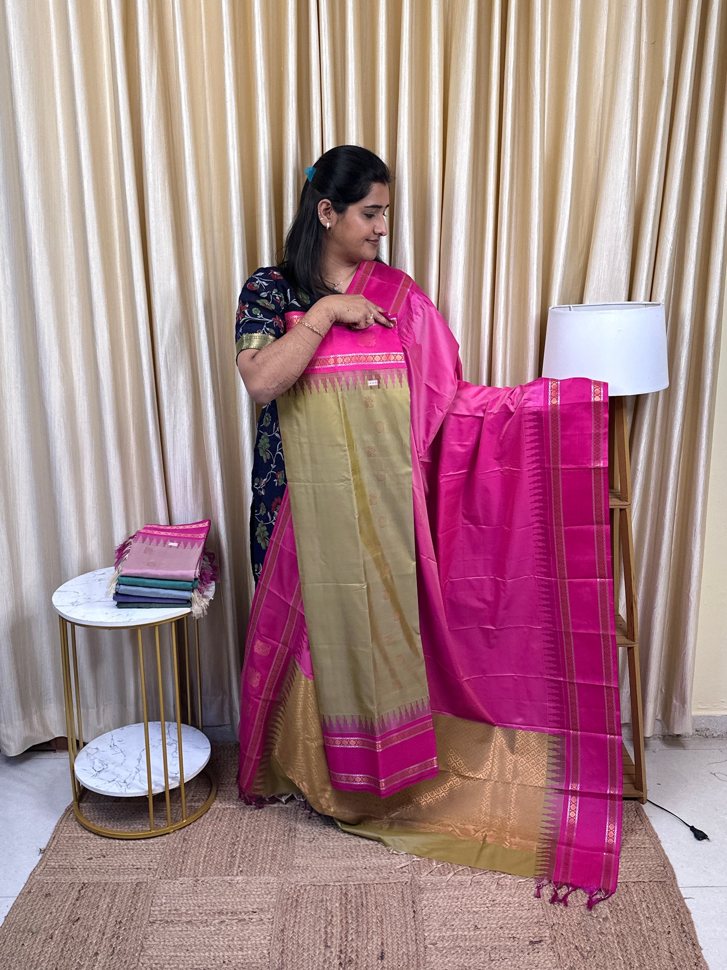 Semi Gadwal  soft silk 2 piece set-GWS31