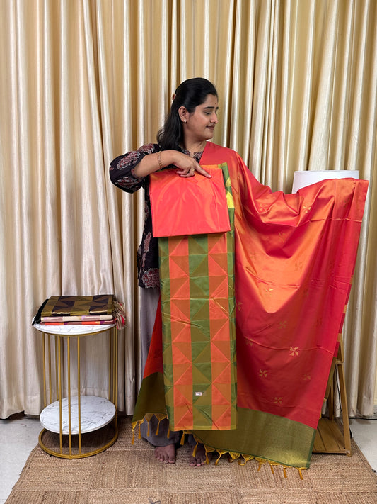 Geometric style Soft silk 3 piece set -2