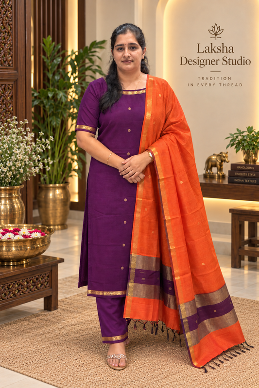 Maheswari silk cotton 2 piece set- NMH9