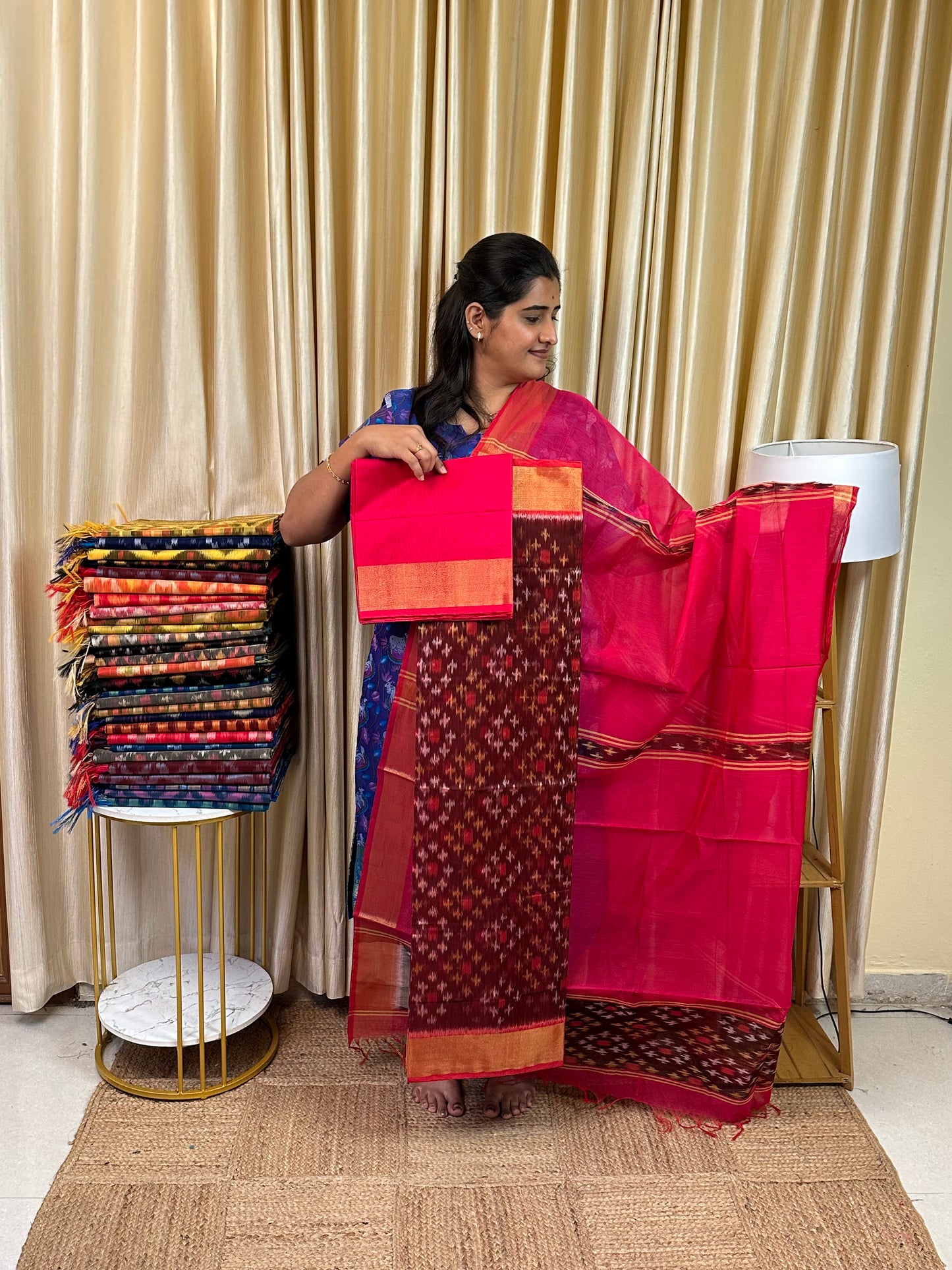 Handloom Pochampalli Sico 3 piece set -KHP 16