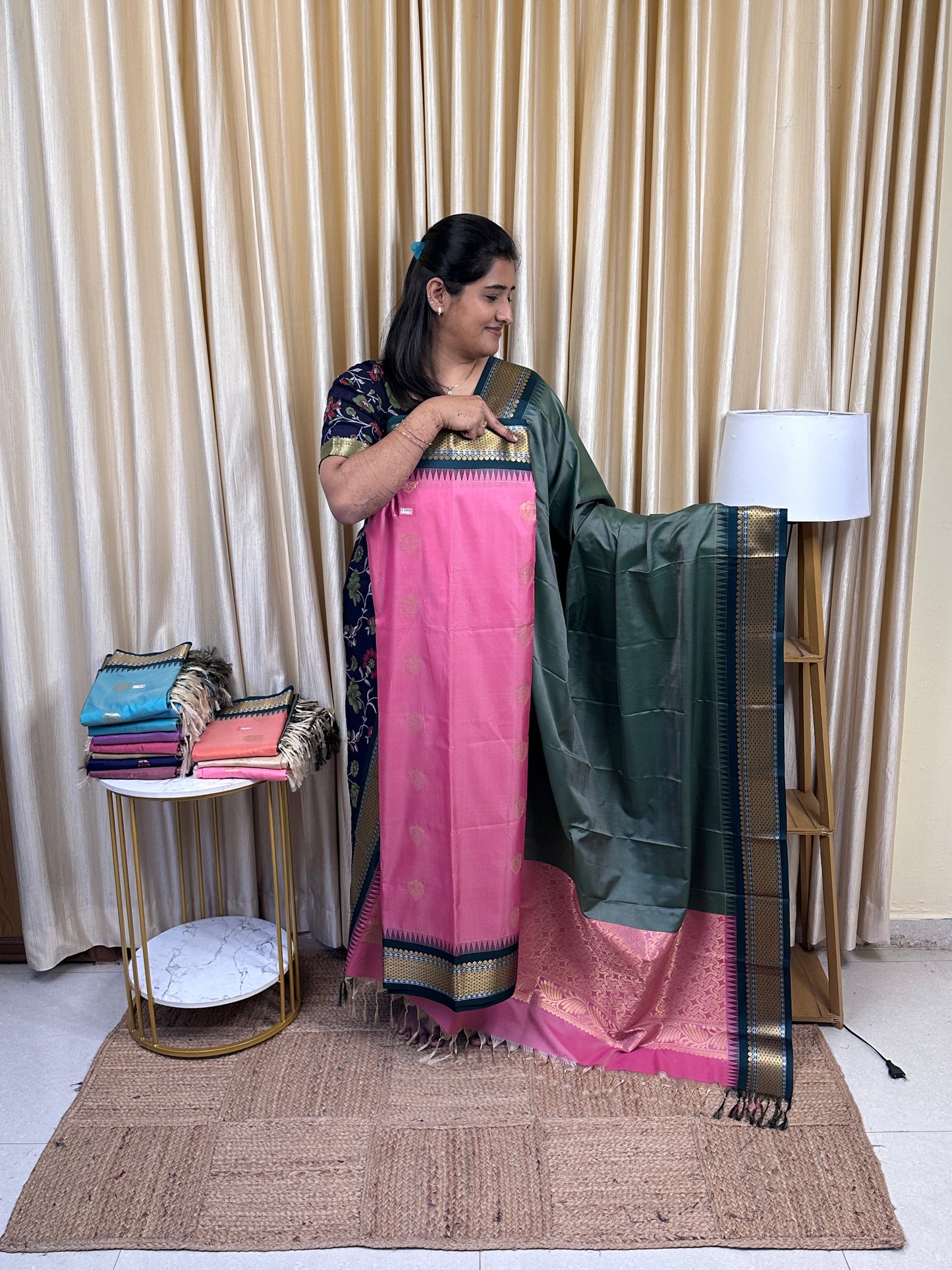 Semi Gadwal  soft silk 2 piece set-GWS7