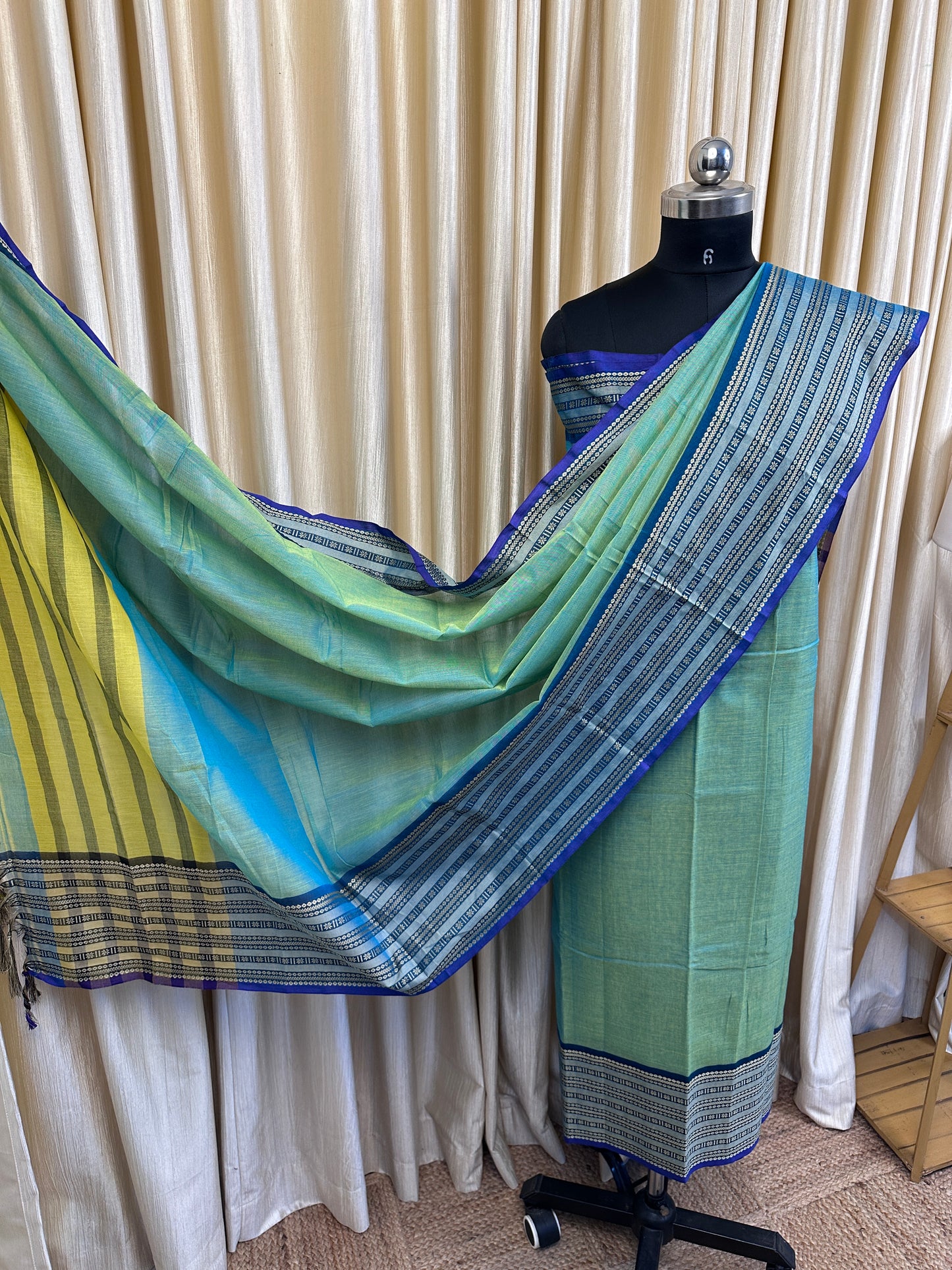 Isha - Narayanpet dress material Ice blue