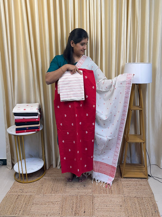 South  cotton heavy count heart red [3 piece set]