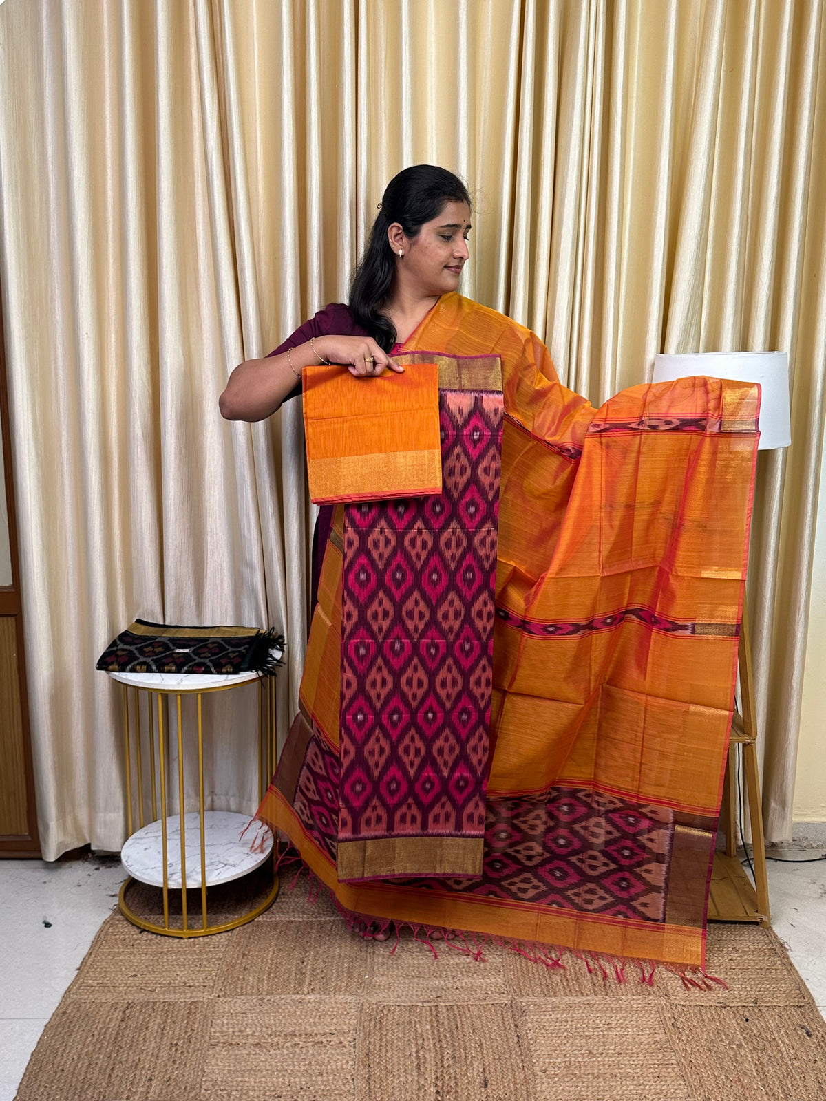 Handloom Pochampalli Sico 3 piece set -KHP 132