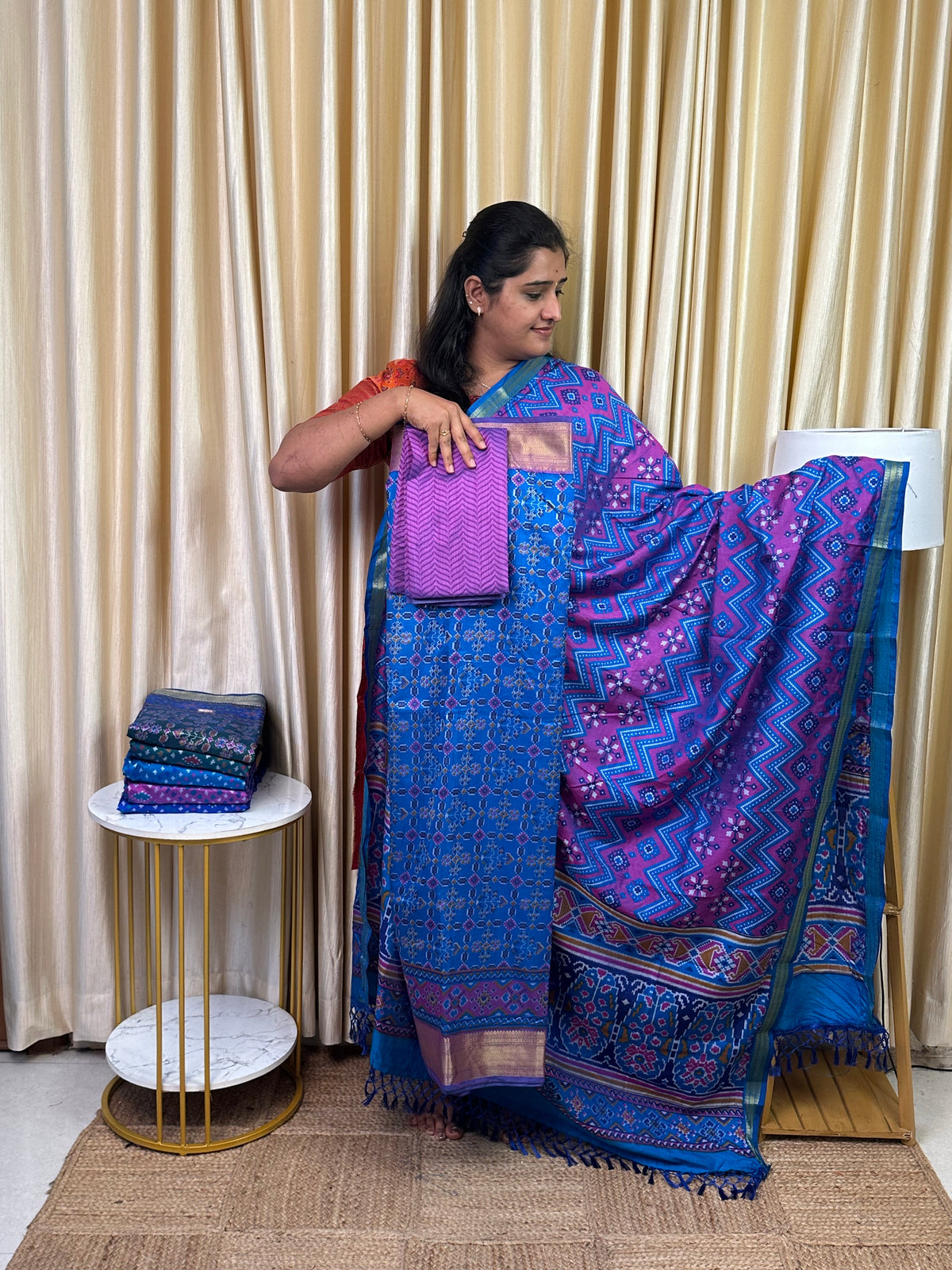 Patola semi silk 3 piece set - SP15