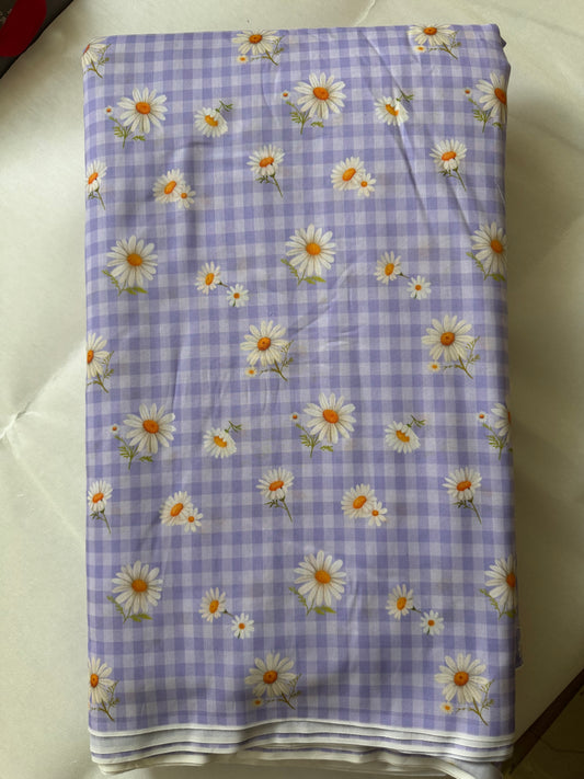 Mul cotton digital prints checks - Lilac