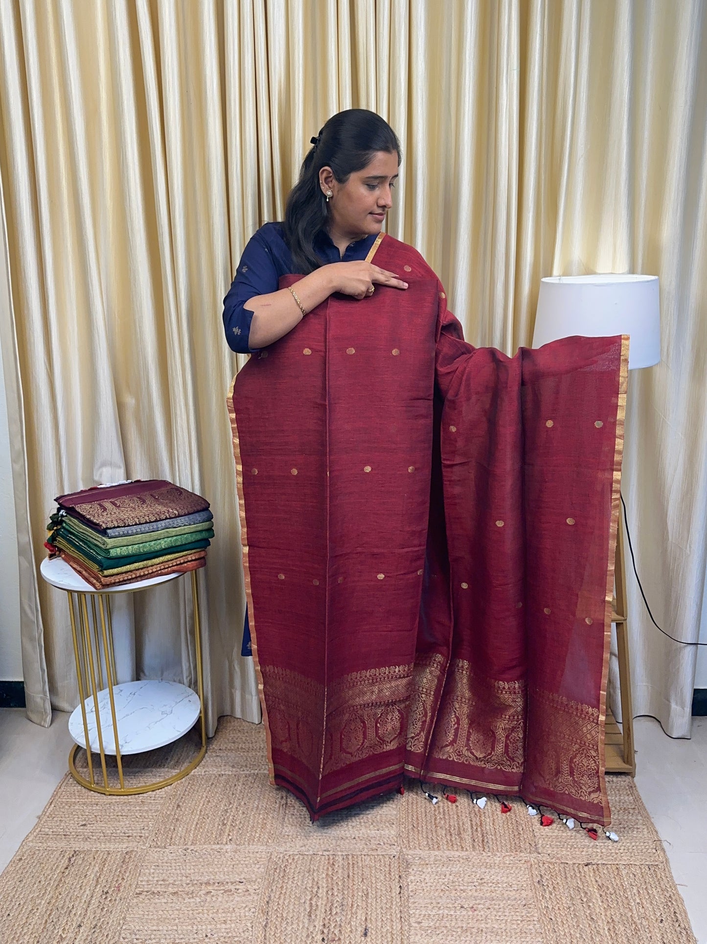Linen banarasi Jamdhani [handwork]-3