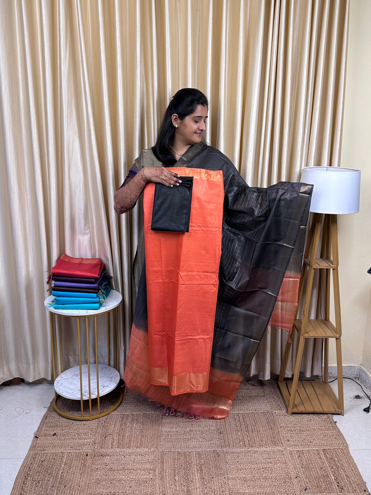 Mangalagiri silk cotton 3 piece set TMG-25