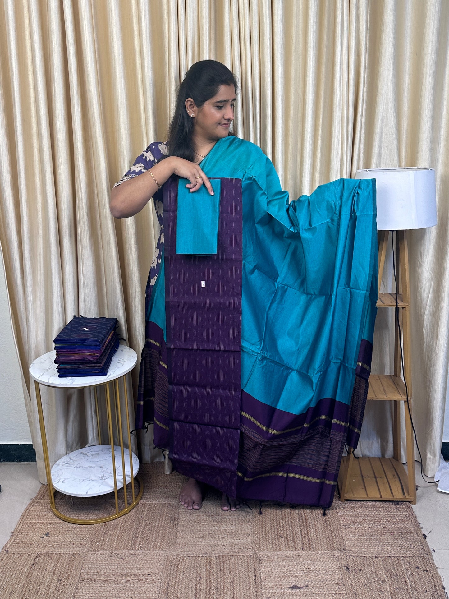 Full weave ikat Pochampally sico dress material FWS-4