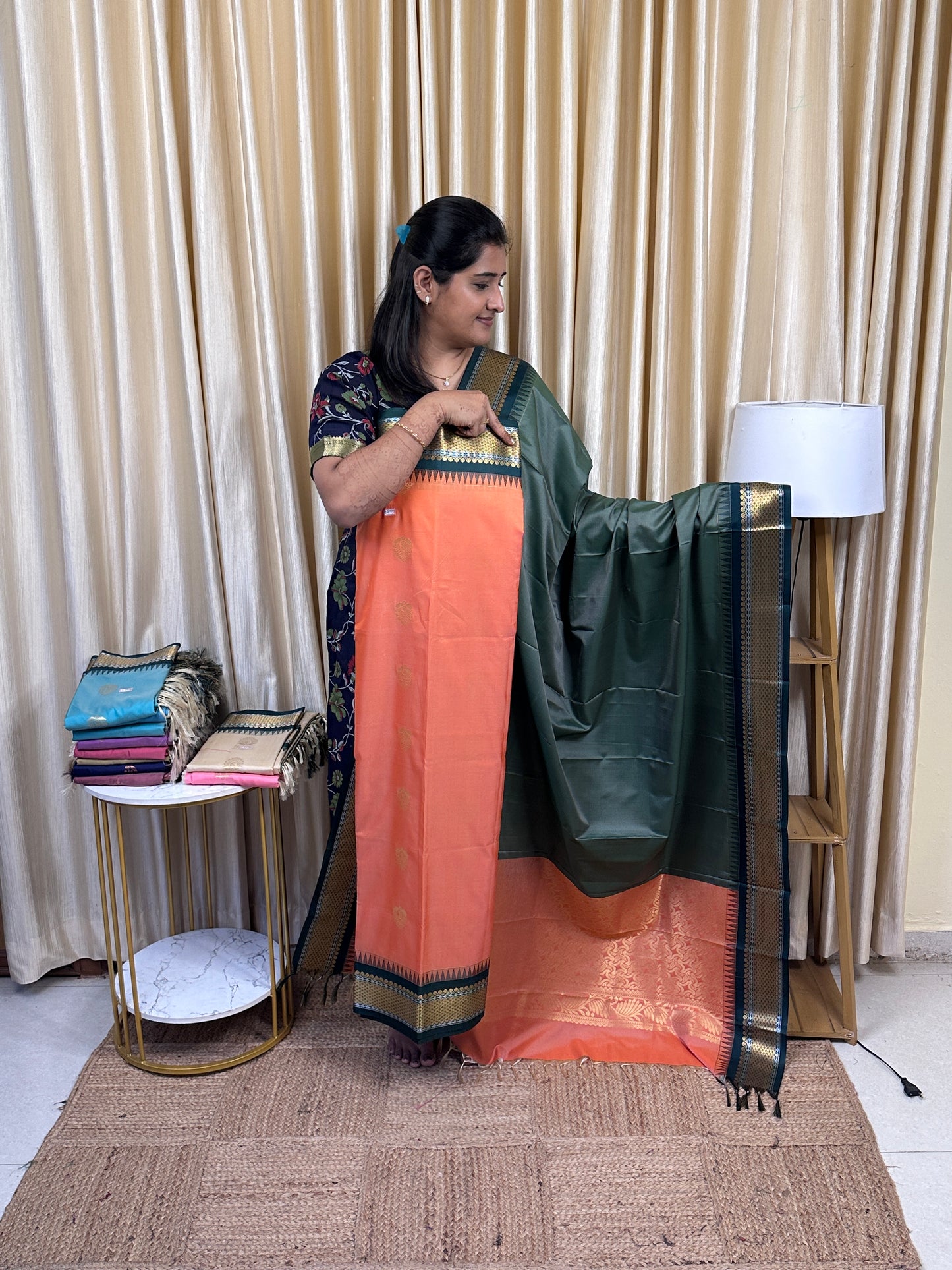 Semi Gadwal  soft silk 2 piece set-GWS8