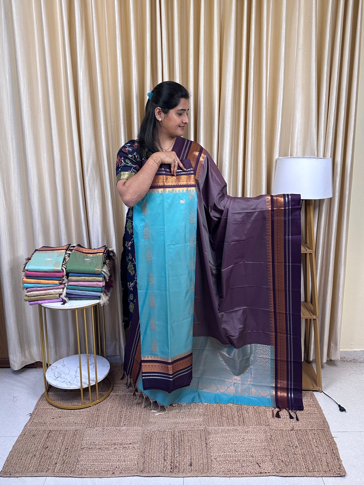 Semi Gadwal  soft silk 2 piece set-GWS19