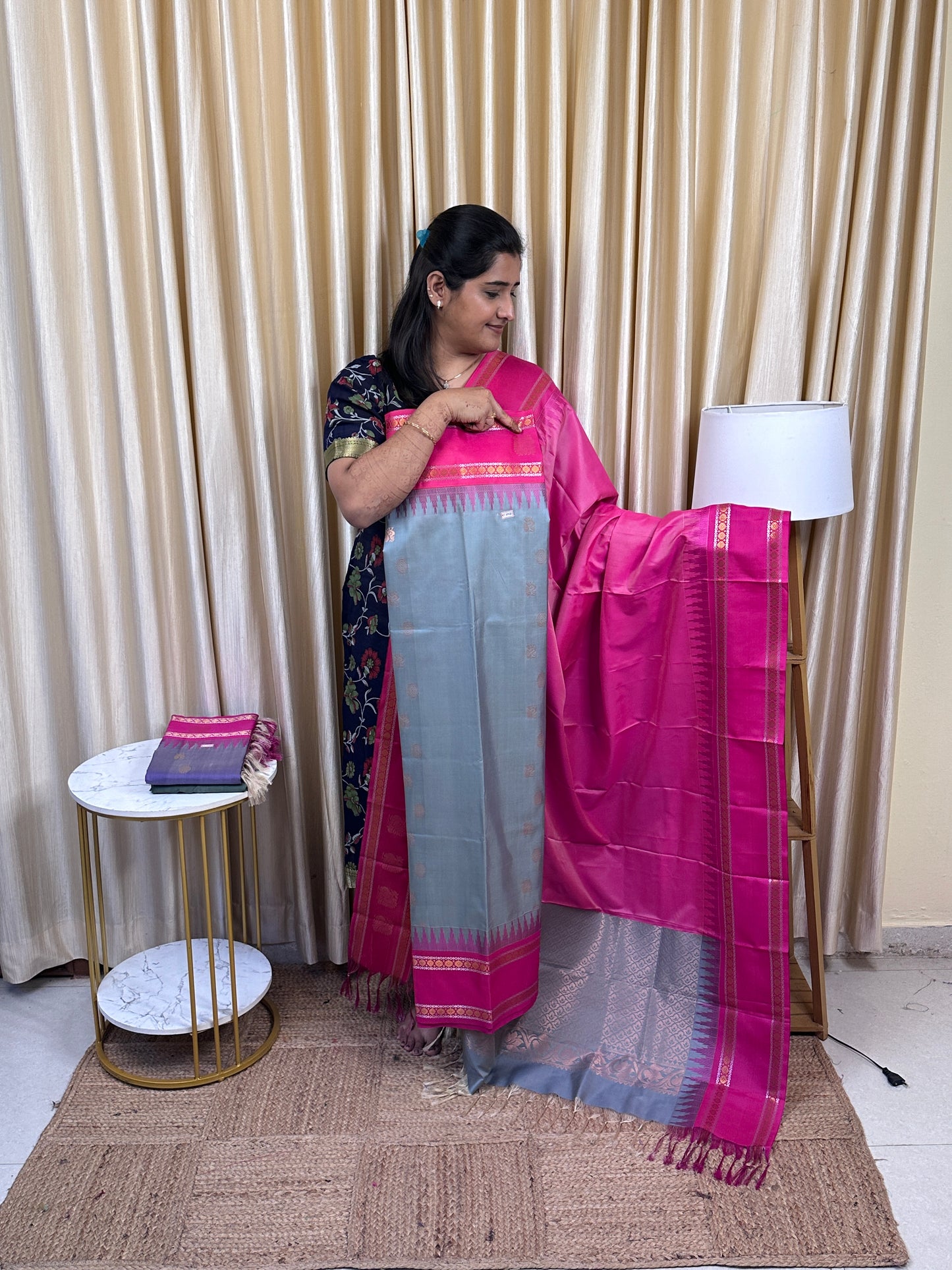 Semi Gadwal  soft silk 2 piece set-GWS34
