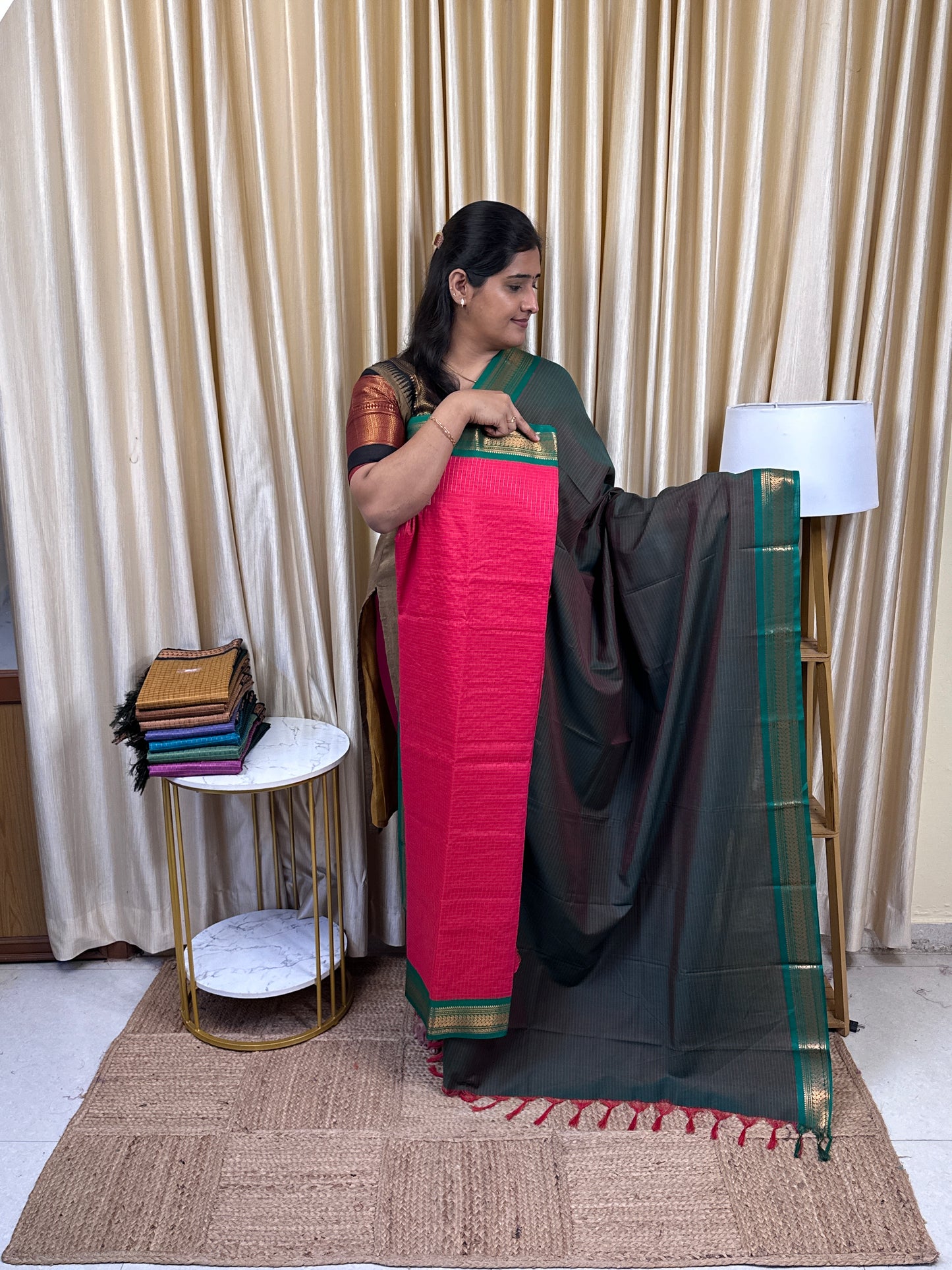 Kalyani checks silk by cotton 2 piece set - 23